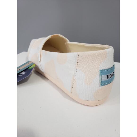 NEW Toms Alpargata Peach Cow Print 8.5 Slip On Farmer Rodeo Ranch Shoe Pink - Picture 4 of 7